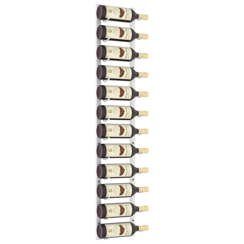 Portavini da Parete per 12 Bottiglie Bianco in Ferro cod mxl 48469