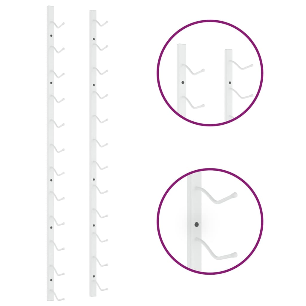 Portavini da Parete per 12 Bottiglie Bianco in Ferro cod mxl 48469