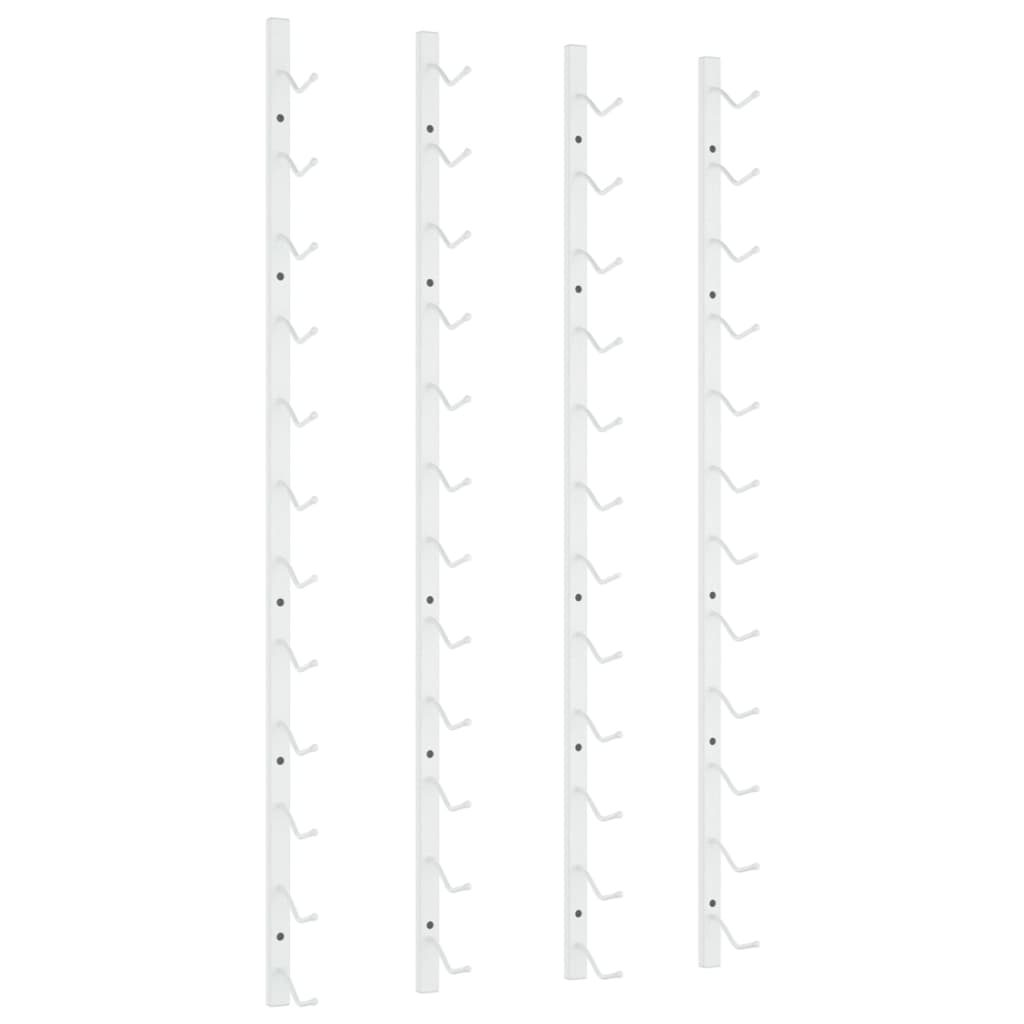 Portavini da Parete per 12 Bottiglie 2 pz Bianchi in Ferro 340881