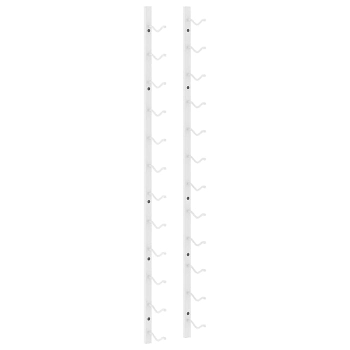 Portavini da Parete per 12 Bottiglie 2 pz Bianchi in Ferro 340881