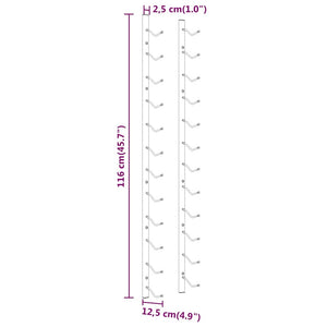 Portavini da Parete per 12 Bottiglie 2 pz Bianchi in Ferro 340881