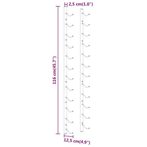 Portavini da Parete per 12 Bottiglie 2 pz Oro in Ferro 340882