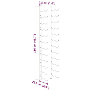 Portavini da Parete per 24 Bottiglie Bianco in Ferro 340883