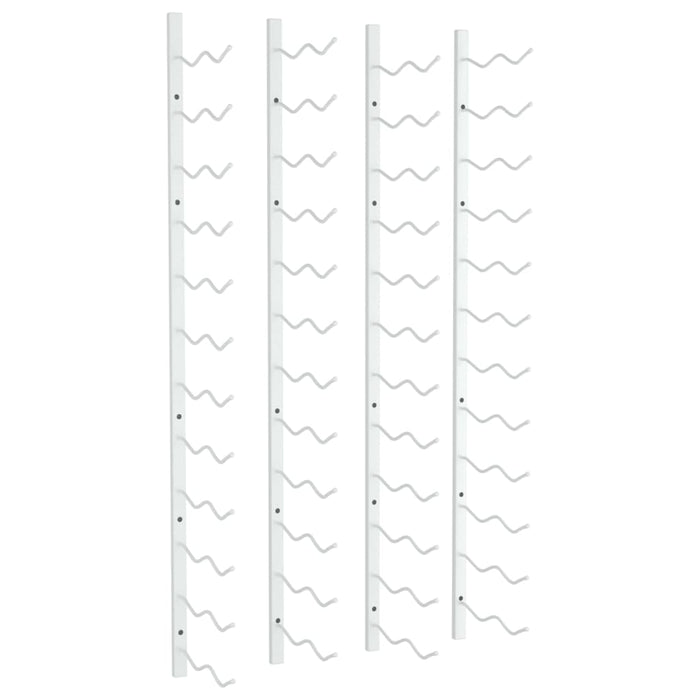 Portavini da Parete per 24 Bottiglie 2 pz Bianchi in Ferro 340885