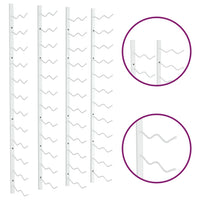 Portavini da Parete per 24 Bottiglie 2 pz Bianchi in Ferro