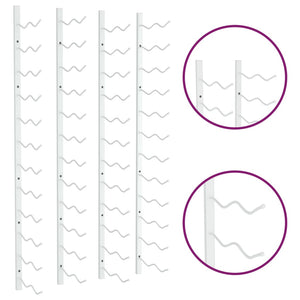Portavini da Parete per 24 Bottiglie 2 pz Bianchi in Ferro