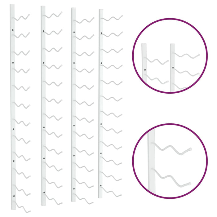 Portavini da Parete per 24 Bottiglie 2 pz Bianchi in Ferro