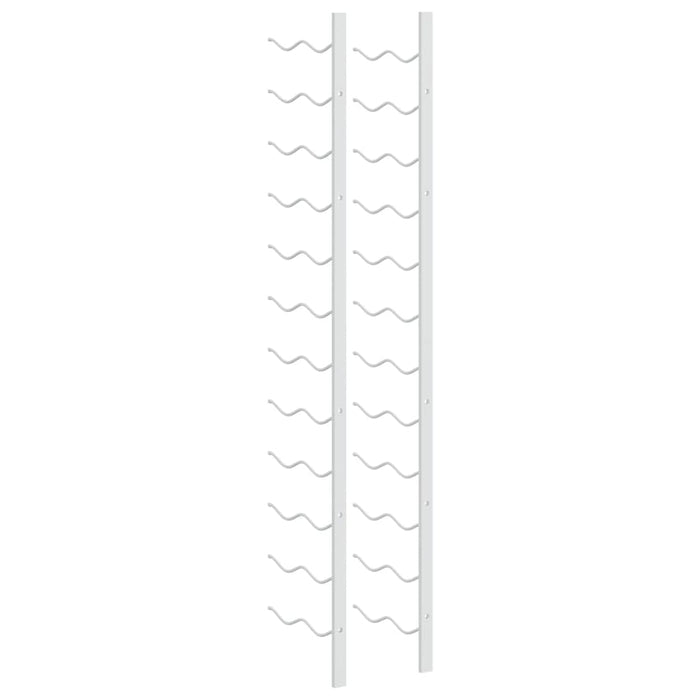 Portavini da Parete per 24 Bottiglie 2 pz Bianchi in Ferro 340885