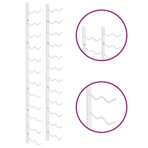 Portavini da Parete per 24 Bottiglie 2 pz Bianchi in Ferro 340885
