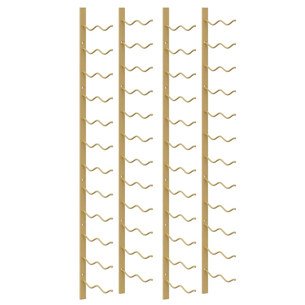 Portavini da Parete per 24 Bottiglie 2 pz Oro in Ferro 340886