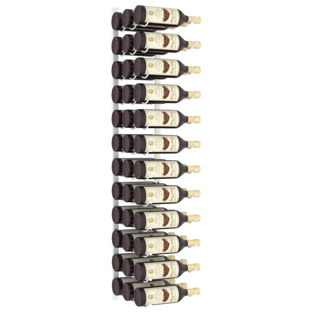 Portavini da Parete per 36 Bottiglie Bianco in Ferro