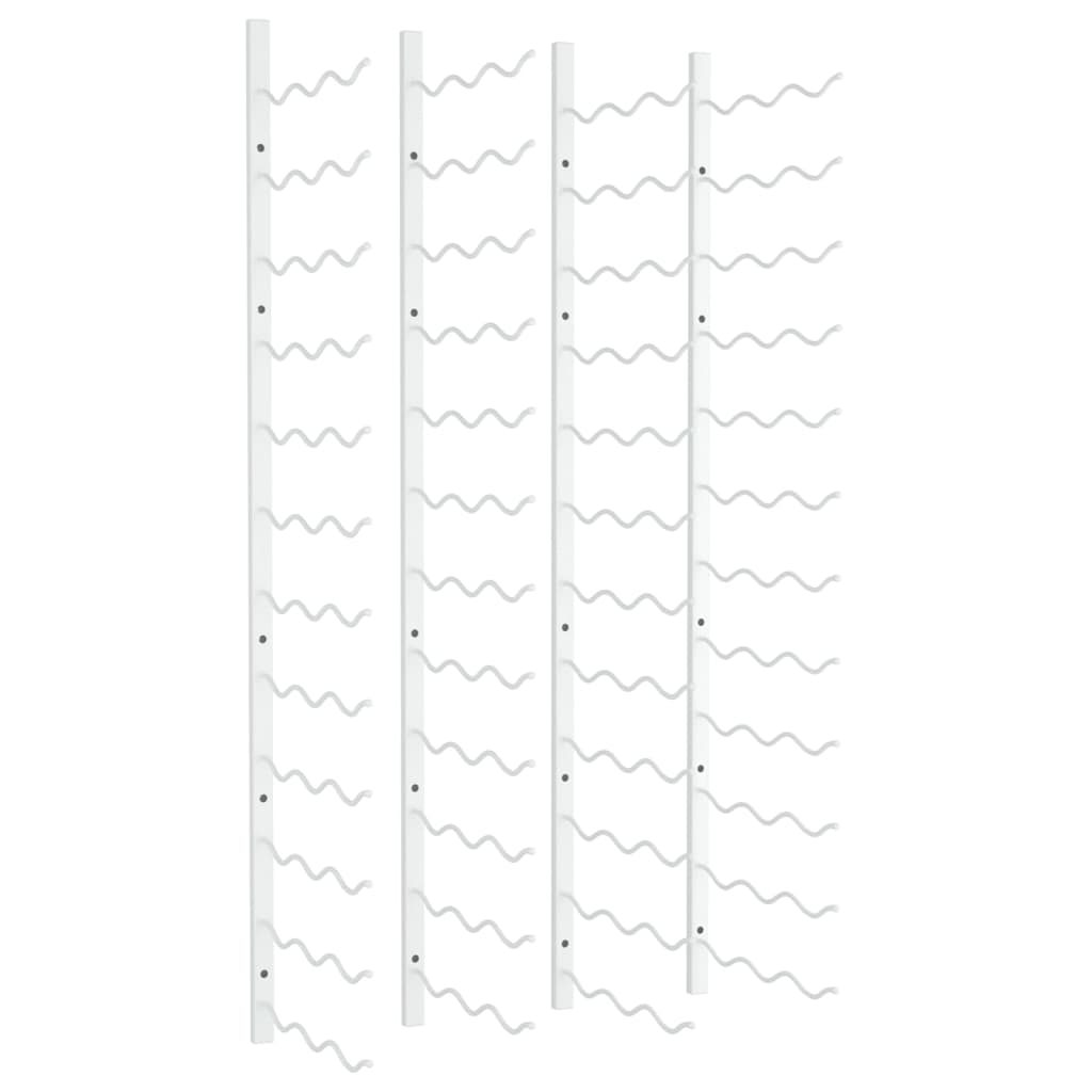 Portavini da Parete per 36 Bottiglie 2 pz Bianchi in Ferro