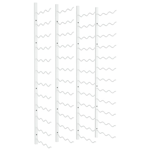 Portavini da Parete per 36 Bottiglie 2 pz Bianchi in Ferro