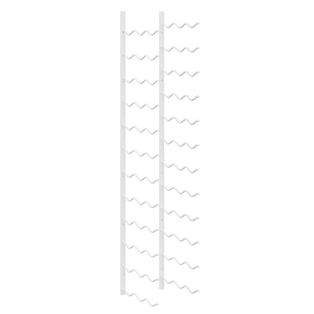 Portavini da Parete per 36 Bottiglie 2 pz Bianchi in Ferro 340889