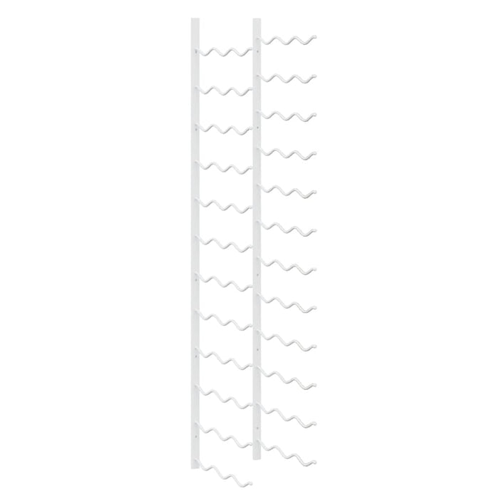 Portavini da Parete per 36 Bottiglie 2 pz Bianchi in Ferro 340889