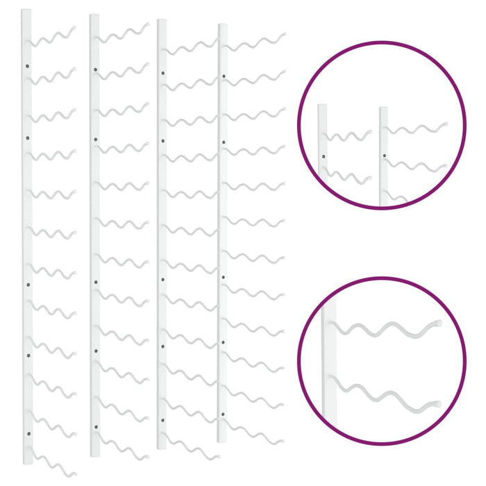 Portavini da Parete per 36 Bottiglie 2 pz Bianchi in Ferro
