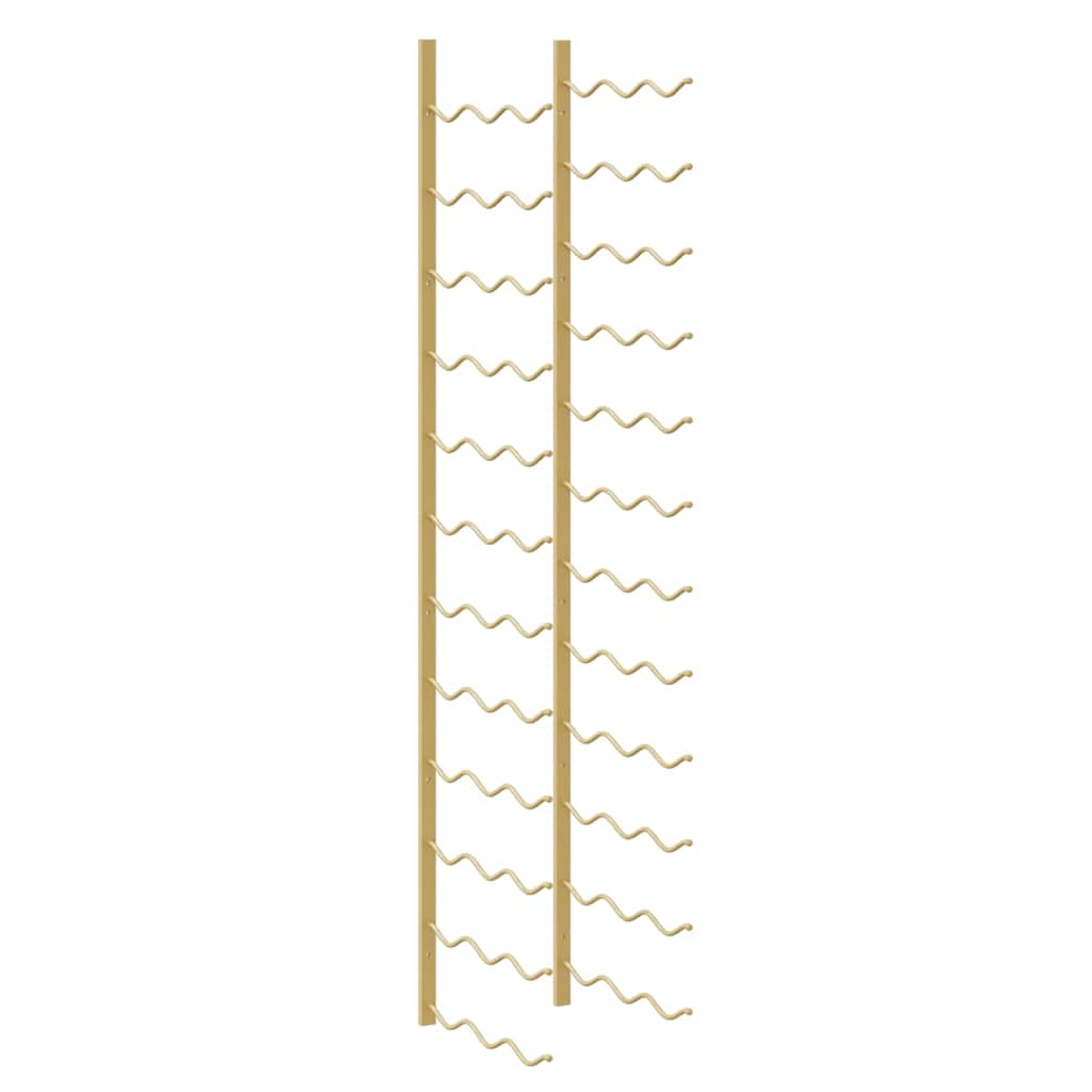 Portavini da Parete per 36 Bottiglie 2 pz Oro in Ferro 340890