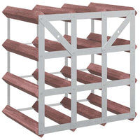 Portabottiglie per 12 Bottiglie Legno Massello di Pino Marrone 340891