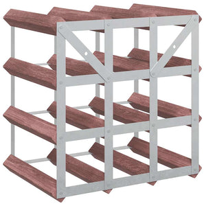 Portabottiglie per 12 Bottiglie Legno Massello di Pino Marrone 340891