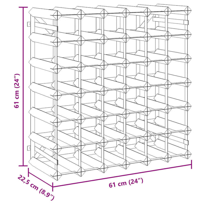 Portabottiglie per 42 Bottiglie Legno Massello di Pino Marrone 340893