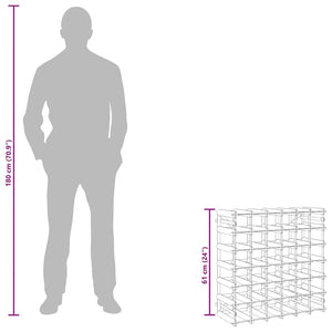Portabottiglie per 42 Bottiglie Legno Massello di Pino Marrone 340893