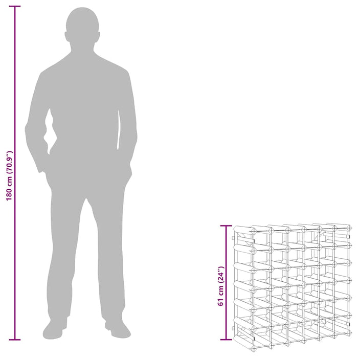 Portabottiglie per 42 Bottiglie Legno Massello di Pino Marrone 340893