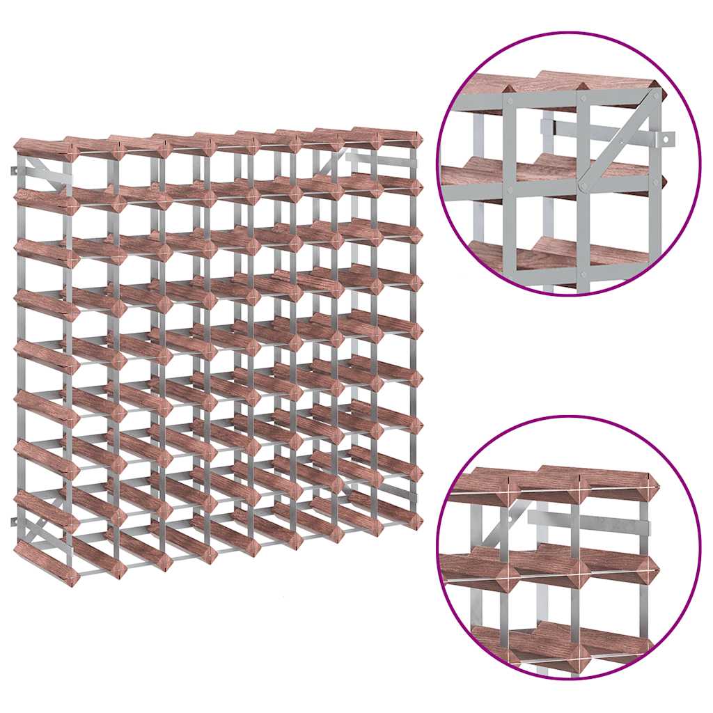 Portabottiglie per 72 Bottiglie Legno Massello di Pino Marrone 340894