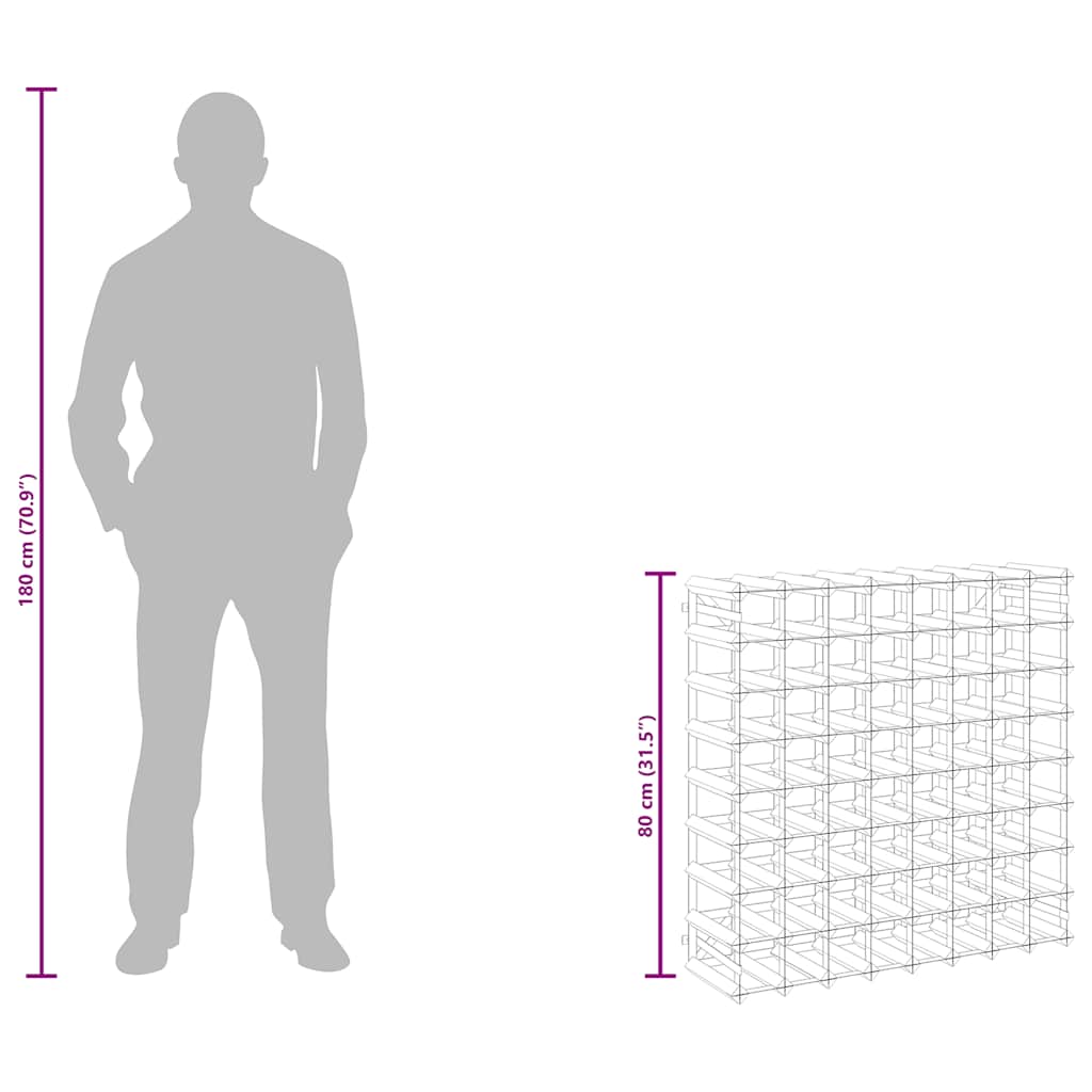 Portabottiglie per 72 Bottiglie Legno Massello di Pino Marrone 340894
