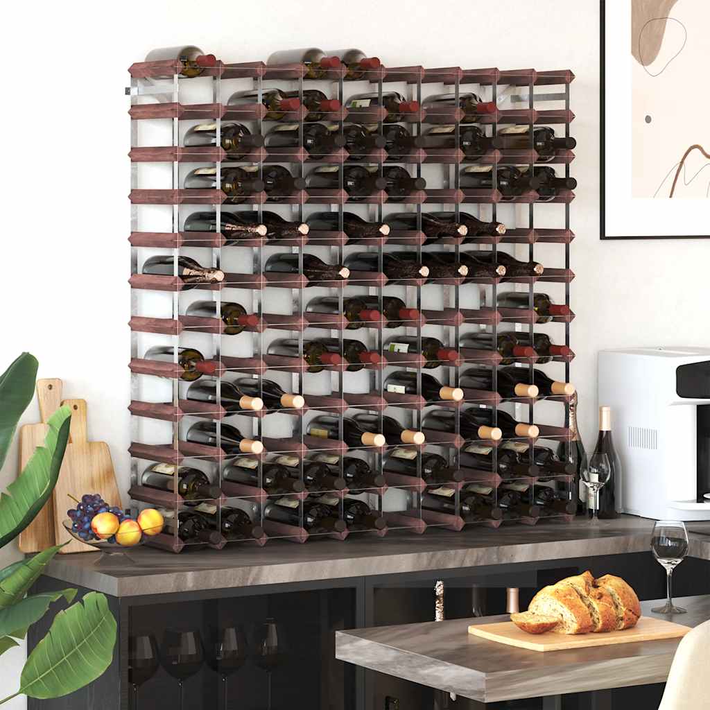 Portabottiglie per 120 Bottiglie Legno Massello di Pino Marrone 340895