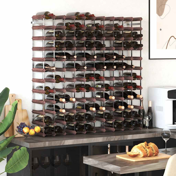 Portabottiglie per 120 Bottiglie Legno Massello di Pino Marrone 340895