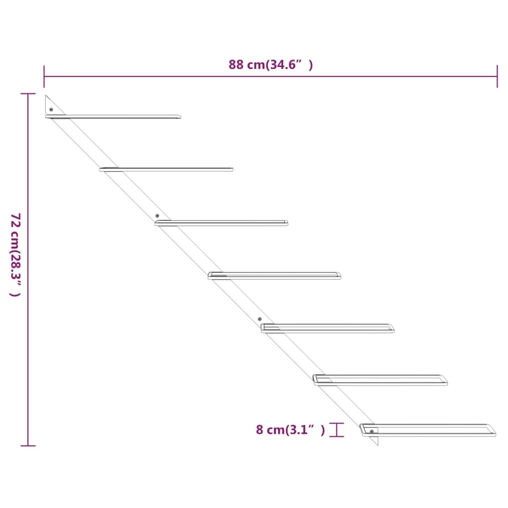 Portavini da Parete per 7 Bottiglie Metallo Bianco 340896