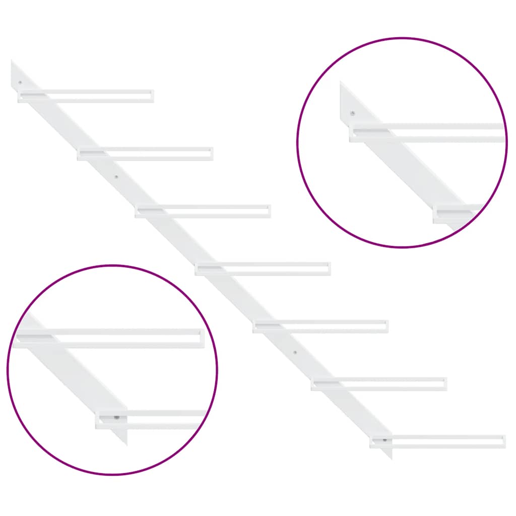 Portavini da Parete per 7 Bottiglie Metallo Bianco 340896