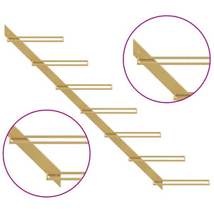 Portavini da Parete per 7 Bottiglie Metallo Dorato 340897