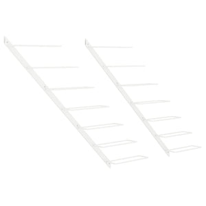 Portavini da Parete per 7 Bottiglie 2 pz Metallo Bianco 340898