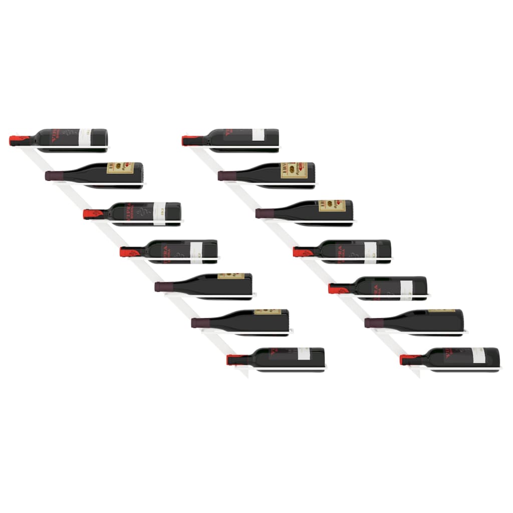 Portavini da Parete per 7 Bottiglie 2 pz Metallo Bianco cod mxl 43998