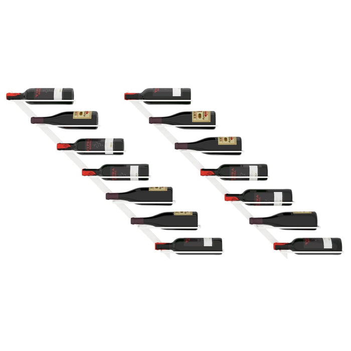 Portavini da Parete per 7 Bottiglie 2 pz Metallo Bianco cod mxl 43998