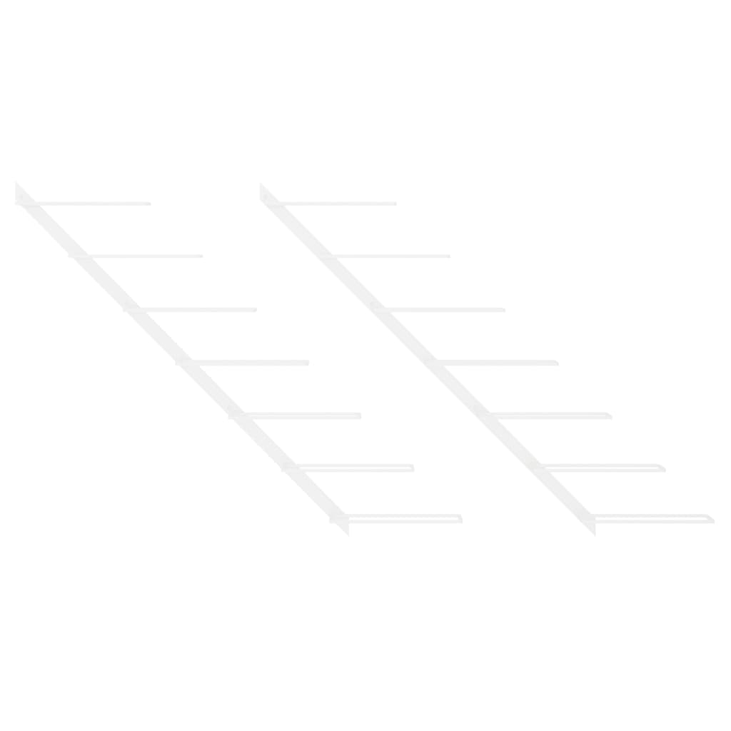 Portavini da Parete per 7 Bottiglie 2 pz Metallo Bianco cod mxl 43998