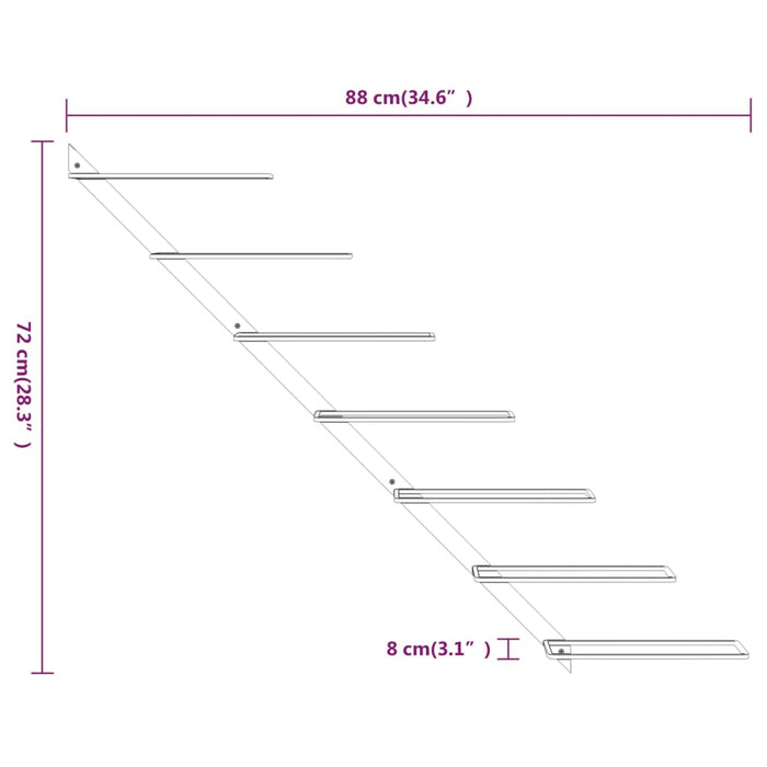 Portavini da Parete per 7 Bottiglie 2 pz Metallo Bianco 340898