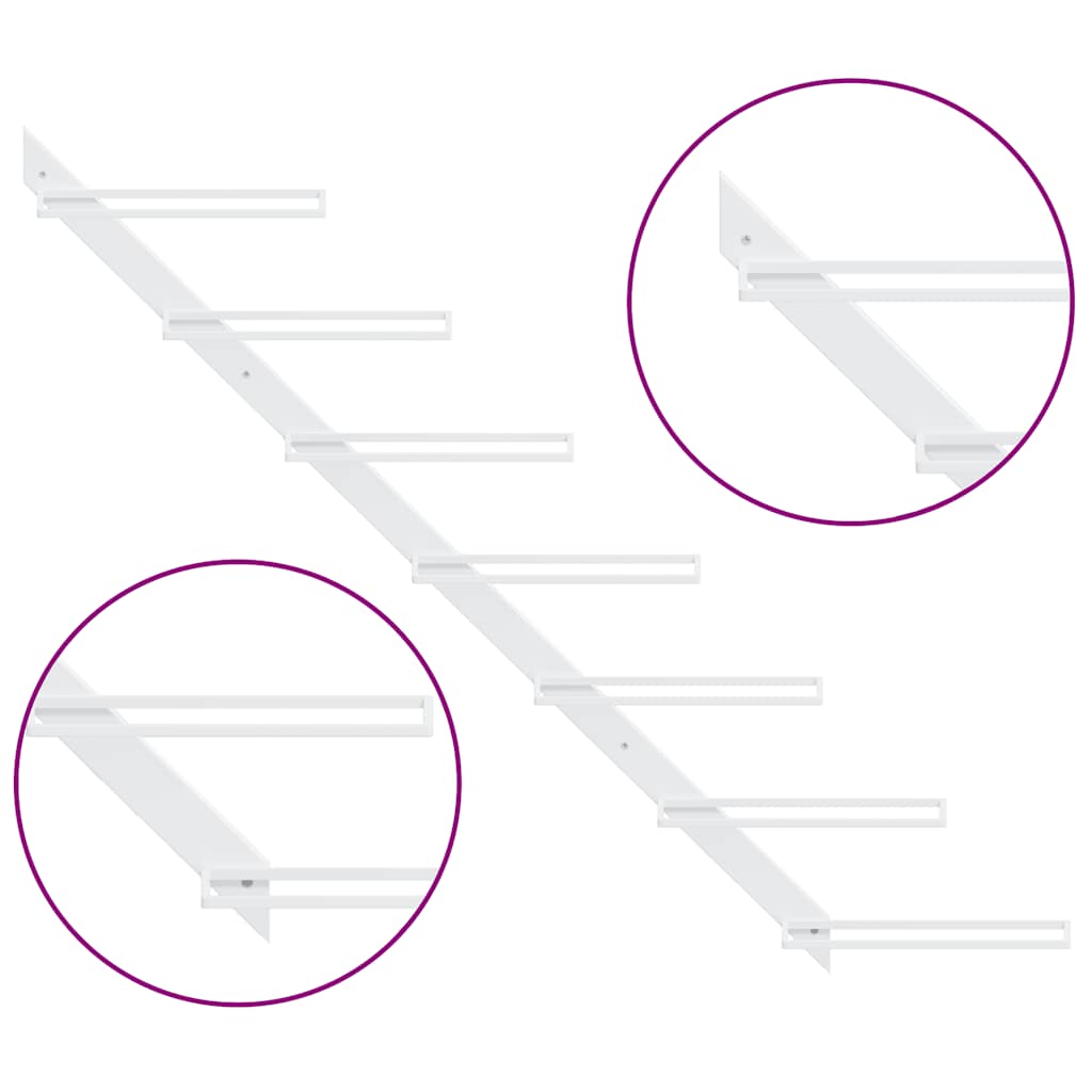 Portavini da Parete per 7 Bottiglie 2 pz Metallo Bianco 340898