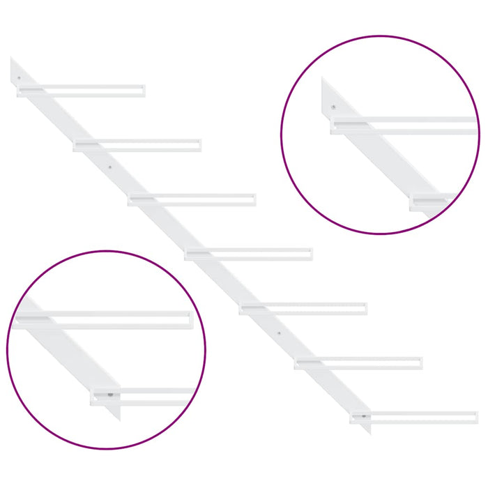 Portavini da Parete per 7 Bottiglie 2 pz Metallo Bianco 340898
