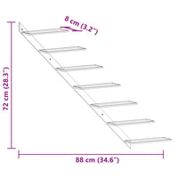 Portavini da Parete per 7 Bottiglie 2 pz Metallo Bianco 340898