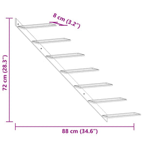 Portavini da Parete per 7 Bottiglie 2 pz Metallo Bianco 340898