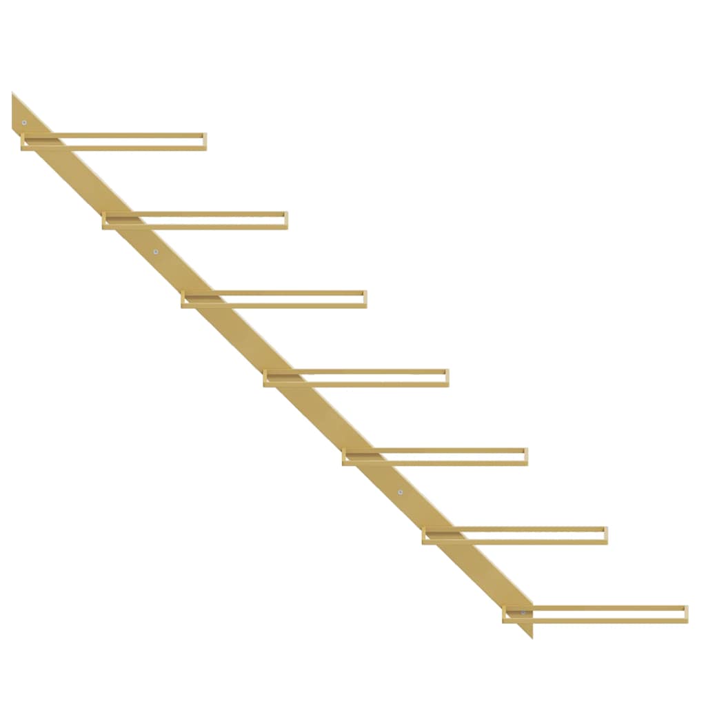 Portavini da Parete per 7 Bottiglie 2 pz Metallo Dorato 340899