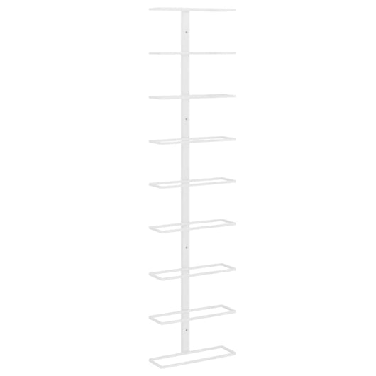 Portavini da Parete per 9 Bottiglie Bianco in Ferro cod mxl 78683