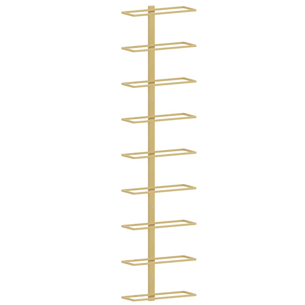 Portavini da Parete per 9 Bottiglie Dorato in Ferro 340901