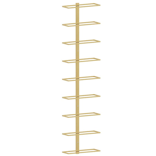 Portavini da Parete per 9 Bottiglie Dorato in Ferro 340901