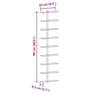 Portavini da Parete per 9 Bottiglie Dorato in Ferro 340901