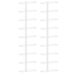 Portavini da Parete per 9 Bottiglie 2 pz Bianco in Ferro 340902