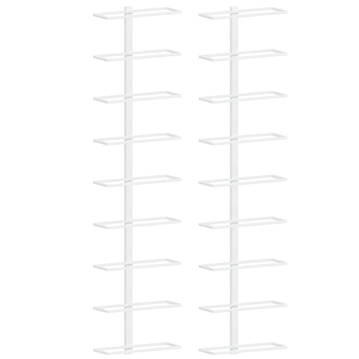 Portavini da Parete per 9 Bottiglie 2 pz Bianco in Ferro 340902