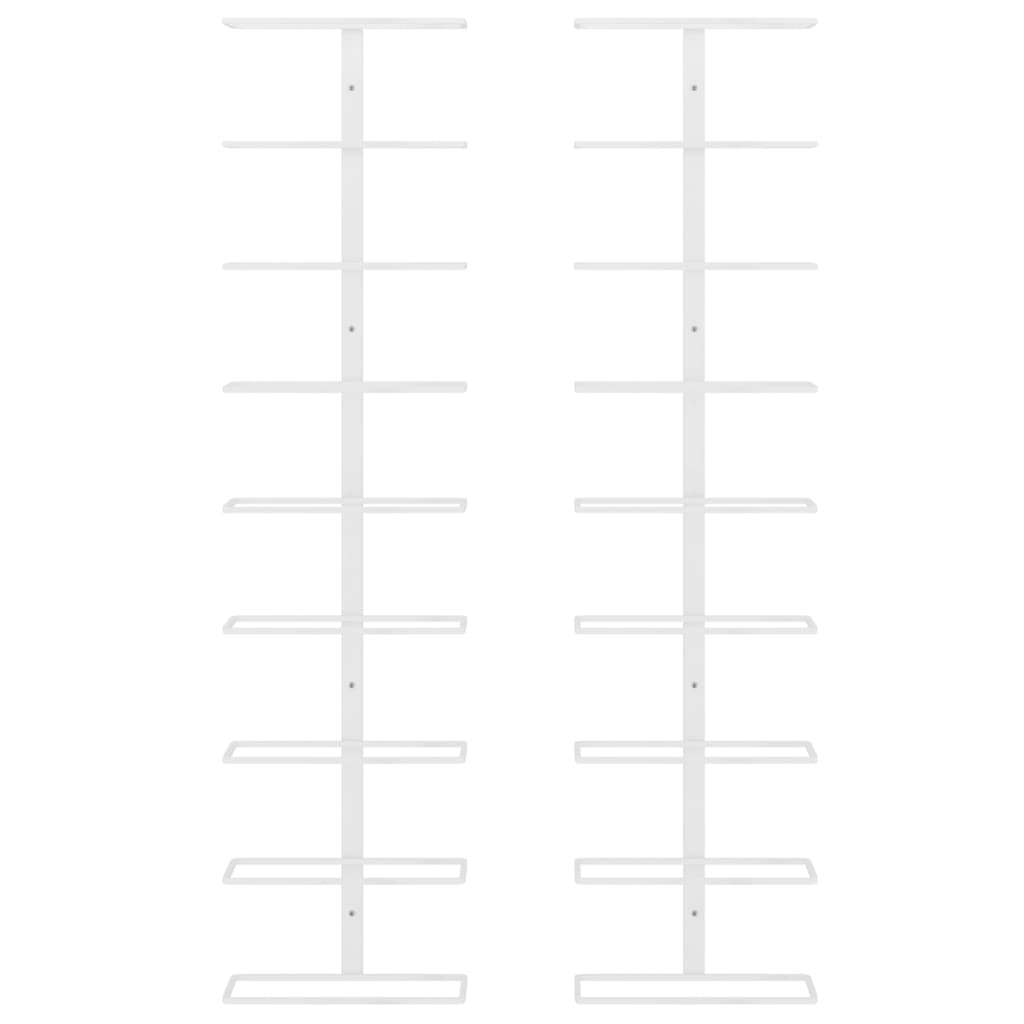 Portavini da Parete per 9 Bottiglie 2 pz Bianco in Ferro cod mxl 47065